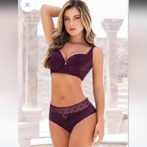 Elegant Deep Purple Lace Bra